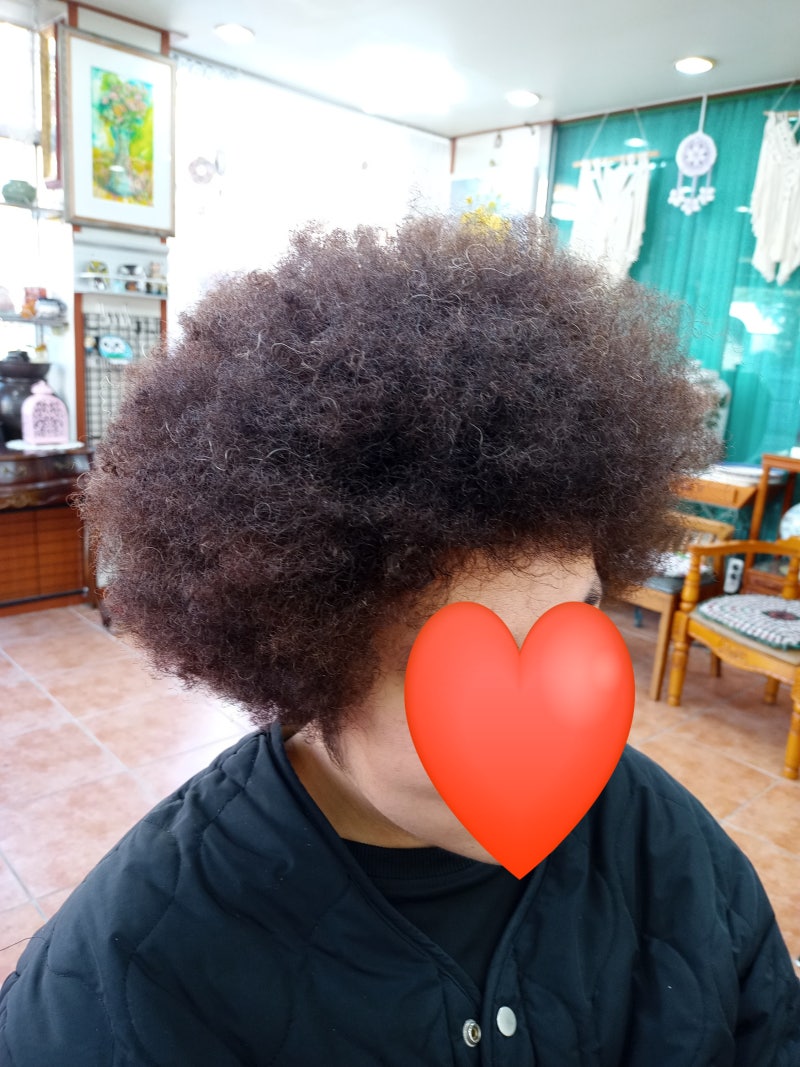 까끌레용뽀끌레용 아프로펌 반대쪽 측면 스타일